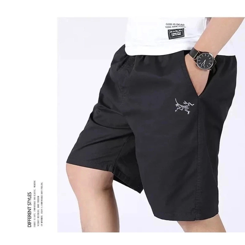 茑家 银茑硅胶小胸标短裤夏季薄弹力中腰短裤速干青年休闲裤