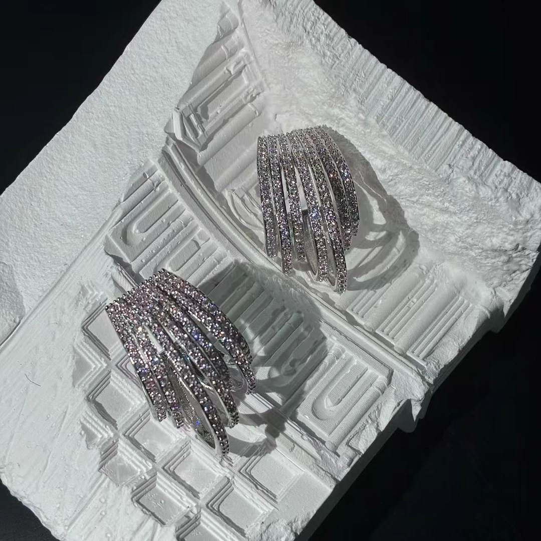 合金锆石耳饰 SITUOO饰图“银河”小众轻奢耳环气质个性设计师款