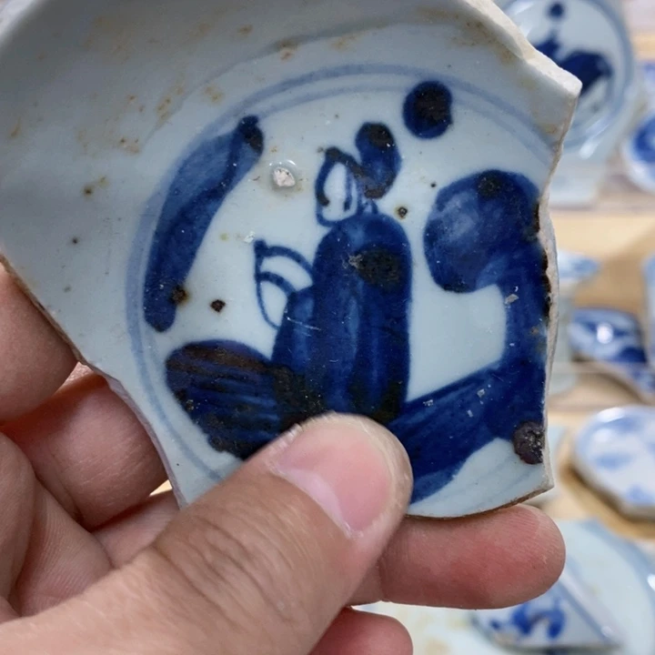 瓷片现代瓷器青花瓷片