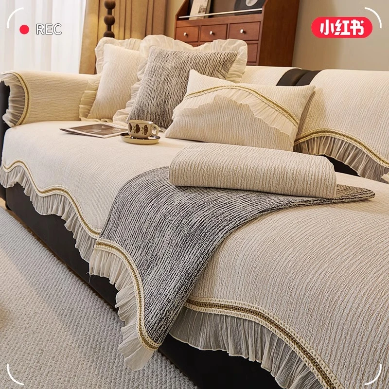 顶姿直排皮沙发垫子2025新款秋冬季坐垫盖布巾一片式固定防滑座垫