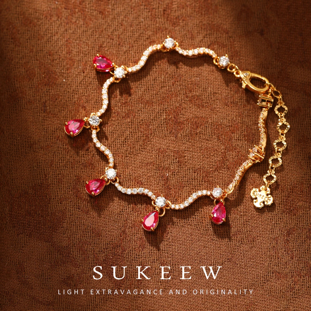 SUKEEW/酥可【红菱绕腕】波浪手链492209