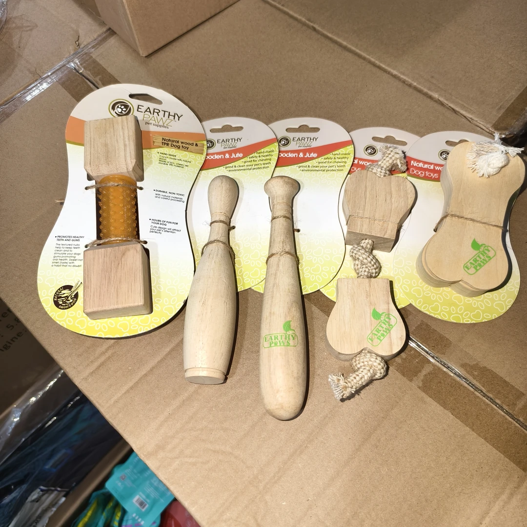 狗狗磨牙洁齿玩具套装发泄天然木头硅胶绳结款式不挑