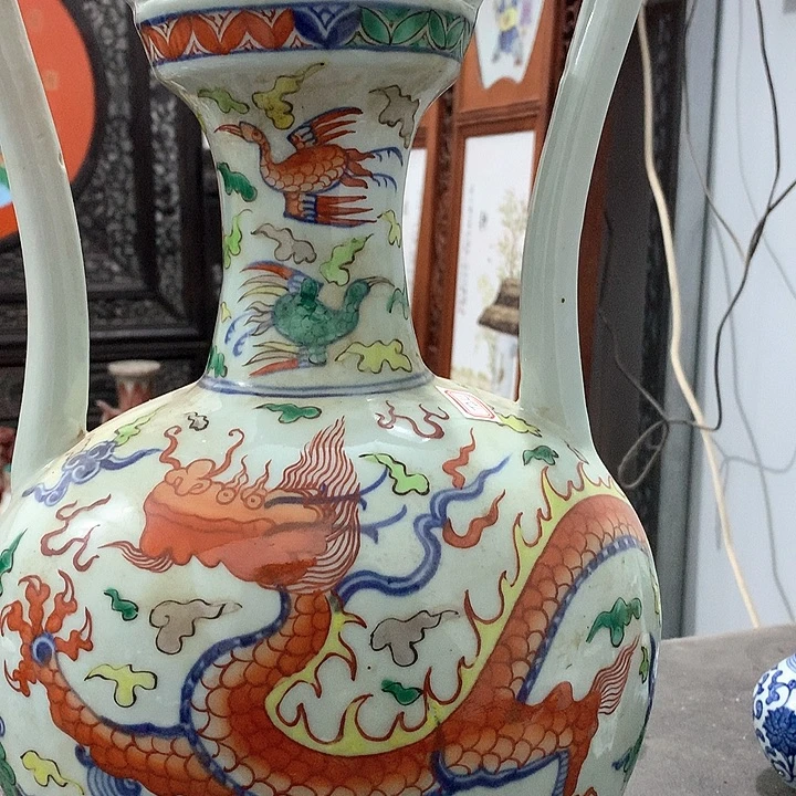 摆件陶青花陶瓷摆件