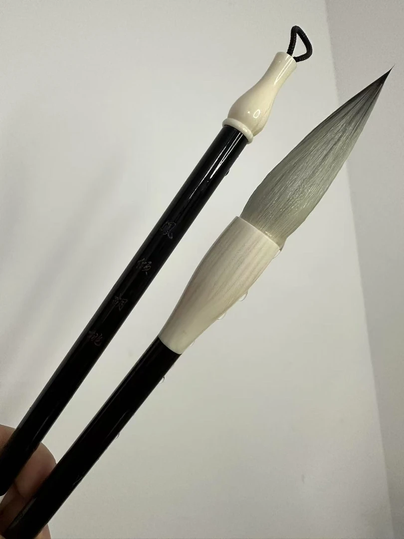 凤倾胡桃纯水貂毛加羊毛出峰6.5口径1.6偏柔大楷对联专用作品毛笔