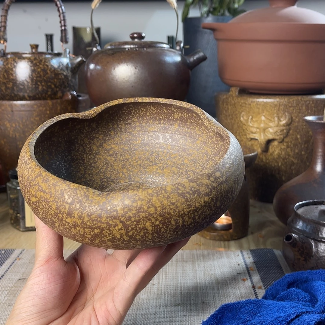 壶紫砂粗陶实用花器
