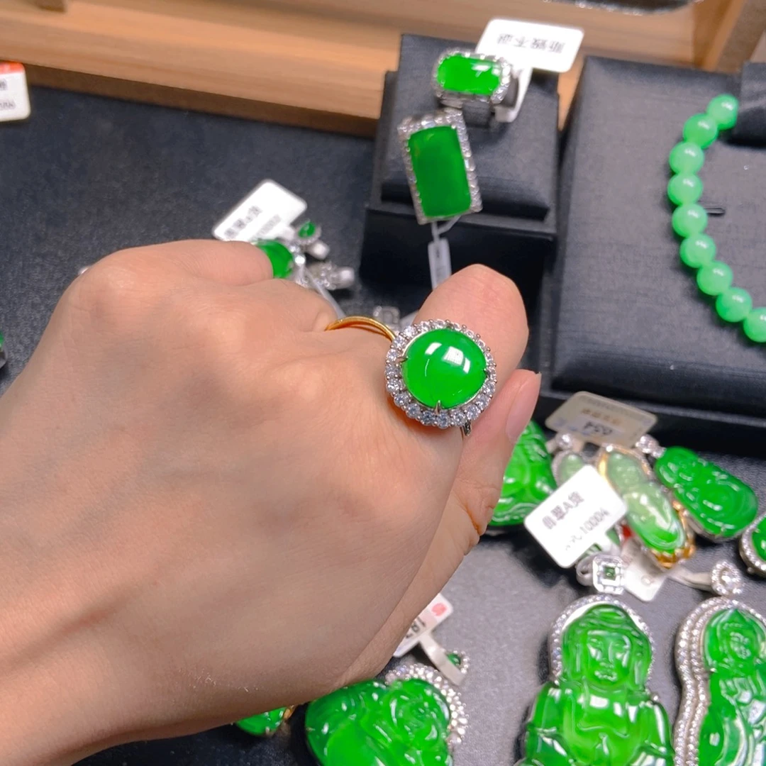 翡翠银S925镶嵌吊坠(不含链)