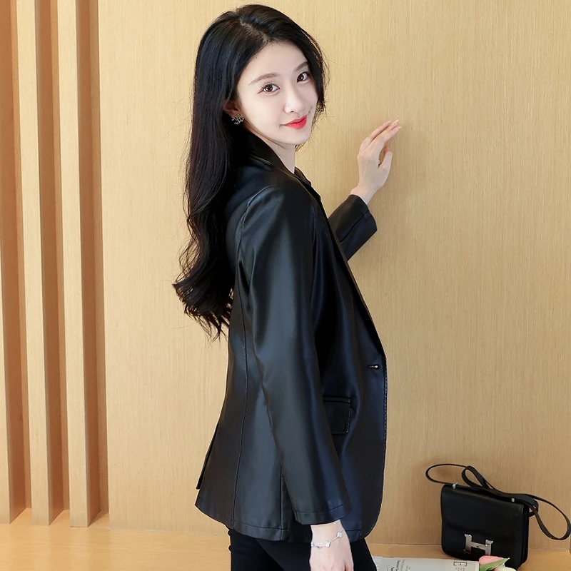 西装皮衣外套女2025新款爆款春秋小个子时尚高端高级感皮夹克上衣