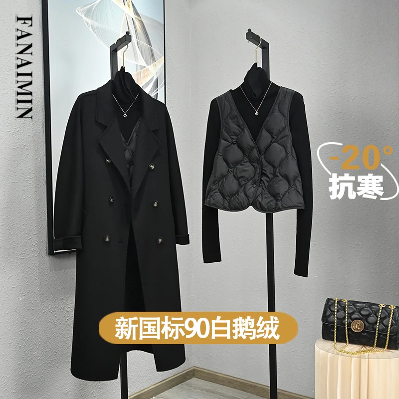 鹅绒轻薄内胆马甲V领女款羽绒时尚显瘦百搭打底内穿保暖坎肩马夹