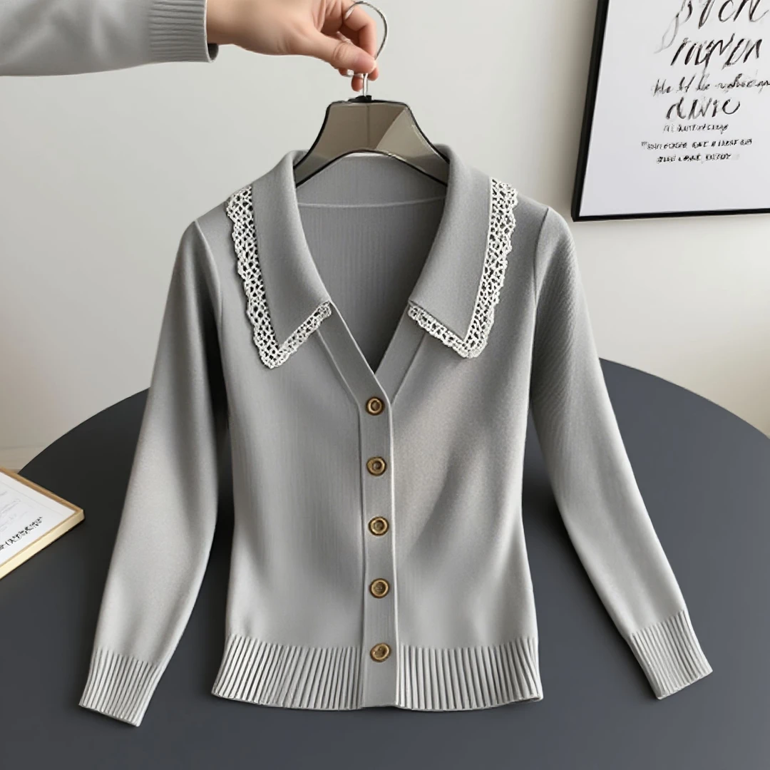 2025秋季新款韩版ins洋气减龄超好看时尚气质拼接长袖毛针织衫女