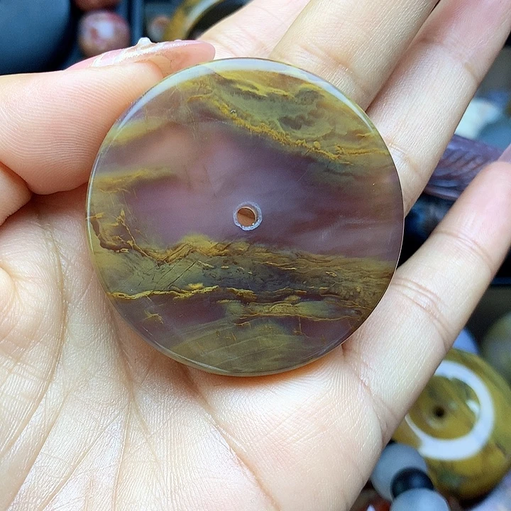 硅化玉未镶嵌吊坠(不含链)树化玉平安扣