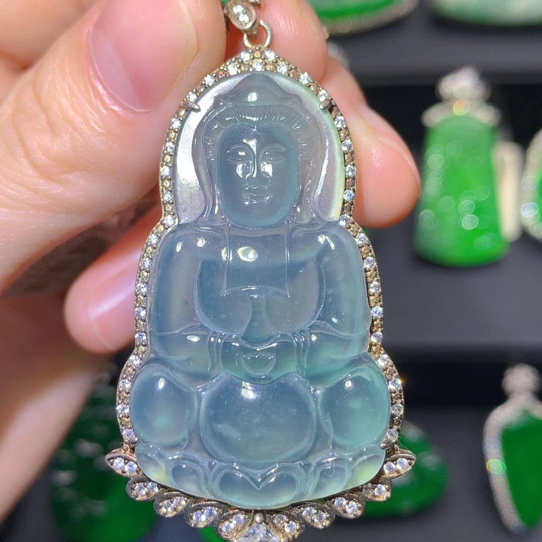【闪购商品】翡翠银S925镶嵌吊坠(不含链)