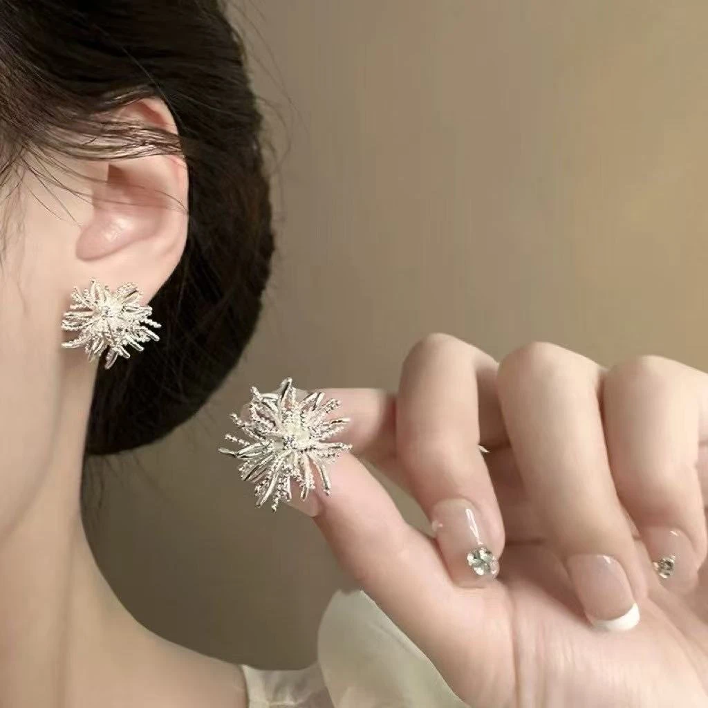 铜合金耳饰 珀卡曼烟花曼开耳钉A164