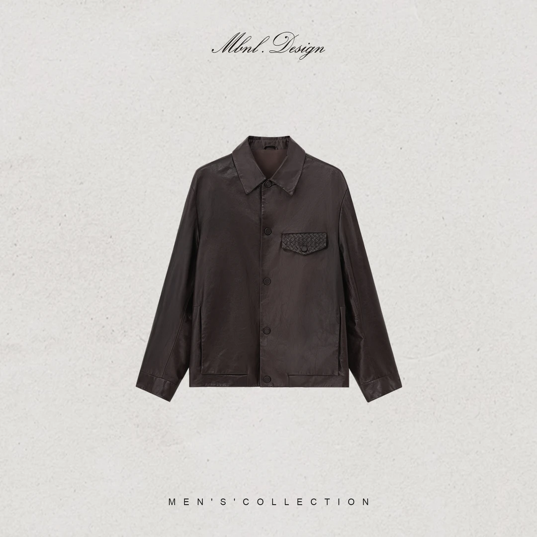MBNL-F「BV Woven」秦磊男装A级三阳油蜡赫本山羊皮皮衣LL-WWT0079