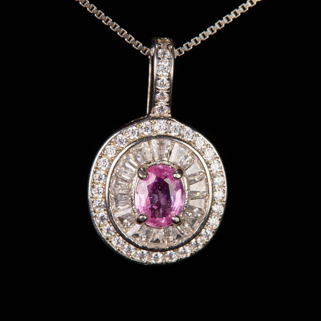 珠宝S925粉蓝宝吊坠多样性发货