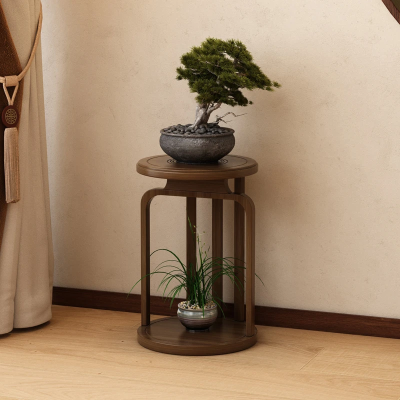 楠竹花架子简易室内盆栽收纳客厅阳台中式吊兰花盆实木置物架落地