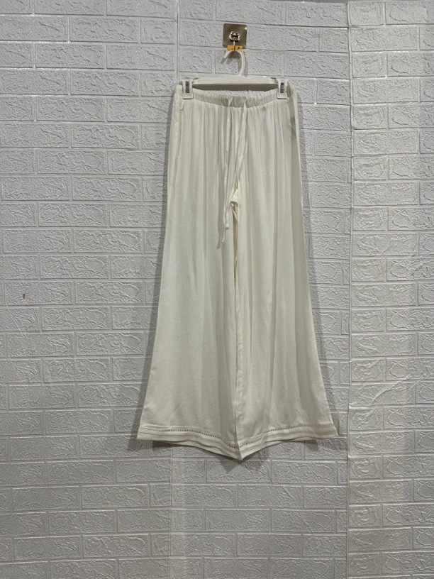 直播专用长款棉麻阔腿裤