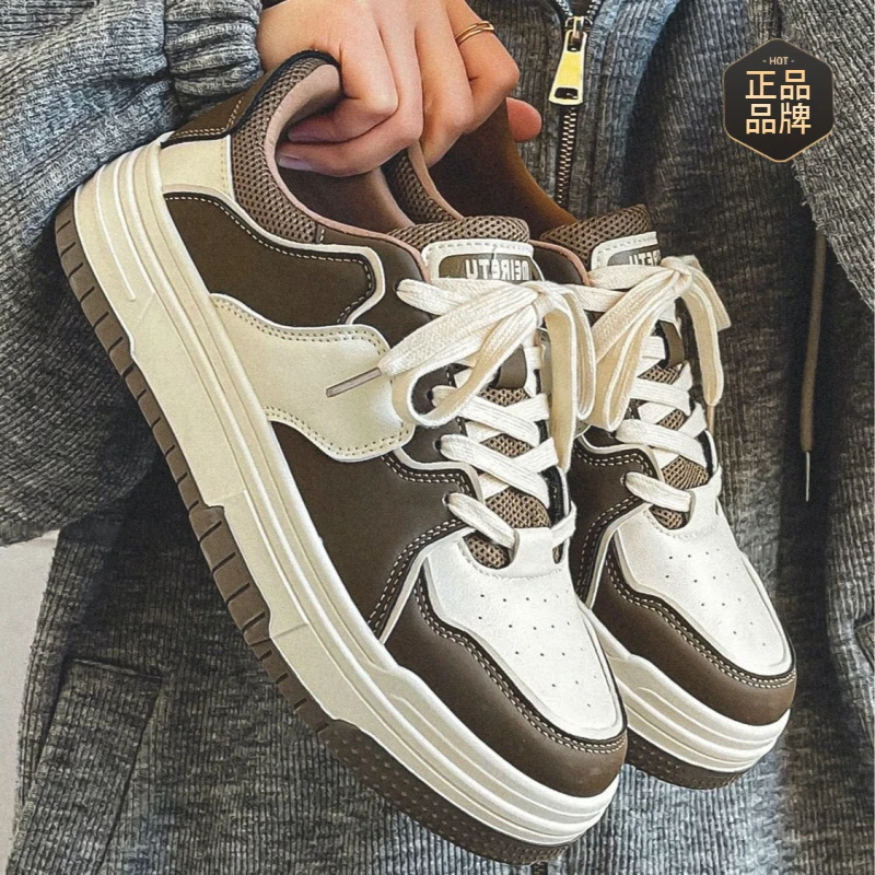 品质2025冬季新款网红鞋子男ins潮百搭小众学生美式板鞋厚底运动