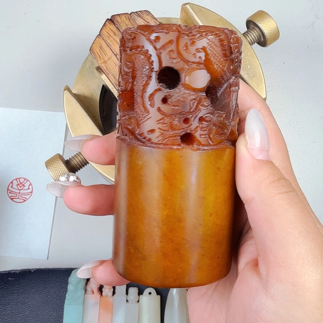 木***羊寿山石印石龙戏珠