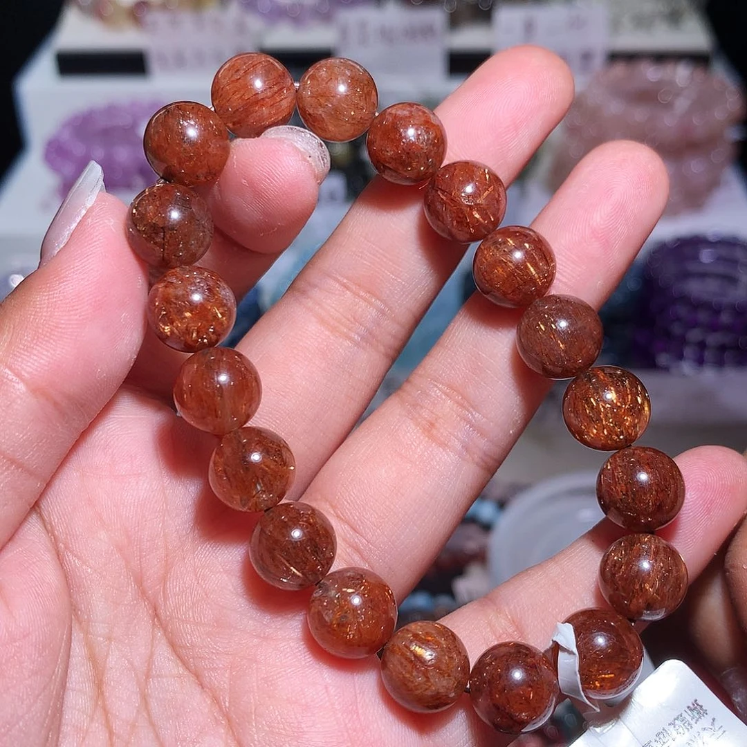 未镶嵌手链水晶金红爆闪烟花矿黑金超七10