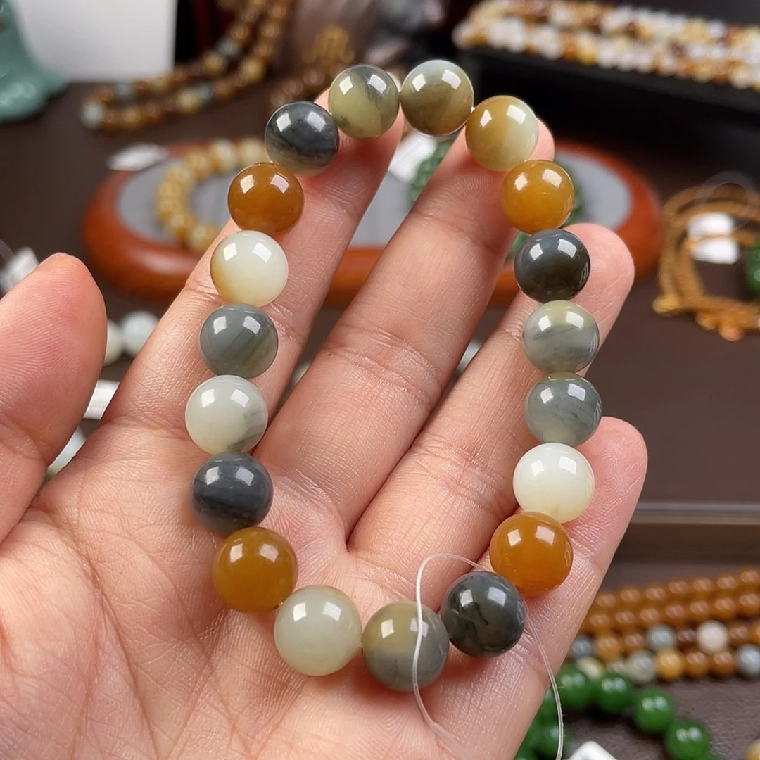 和田玉未镶嵌套链竹*