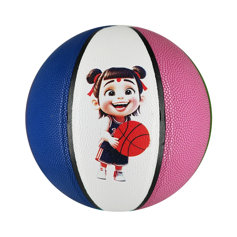 2025新款5号儿童软皮八色彩虹篮球 防滑吸湿耐磨室内外通用篮球