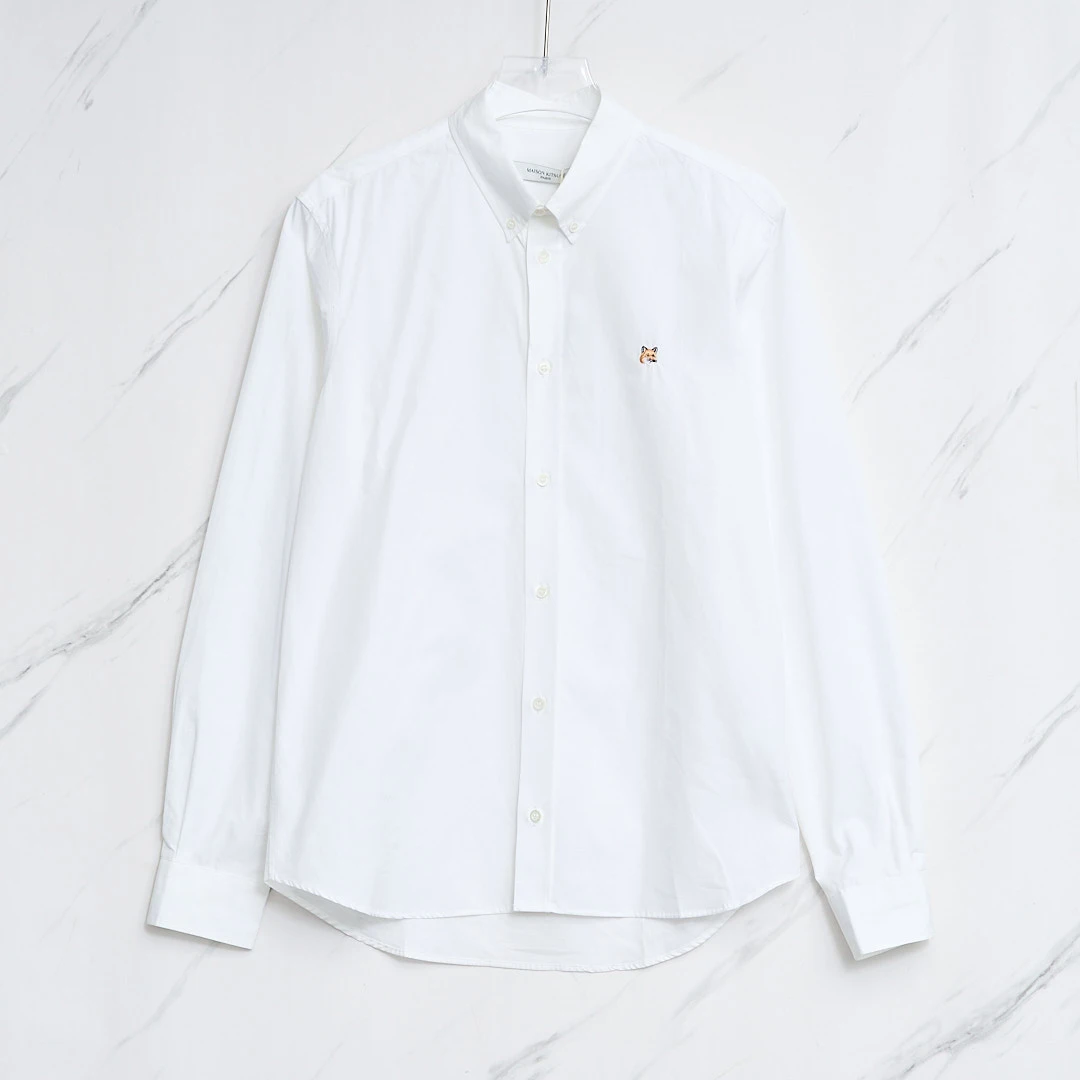 全新未使用/Maison Kitsune狐狸刺绣衬衣AKBU00074