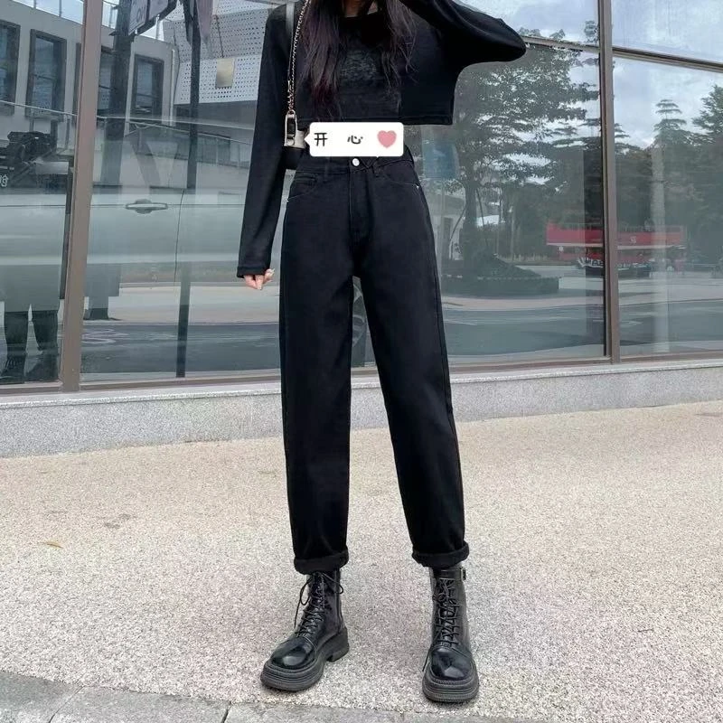 0912纯色百搭女士春款牛仔裤