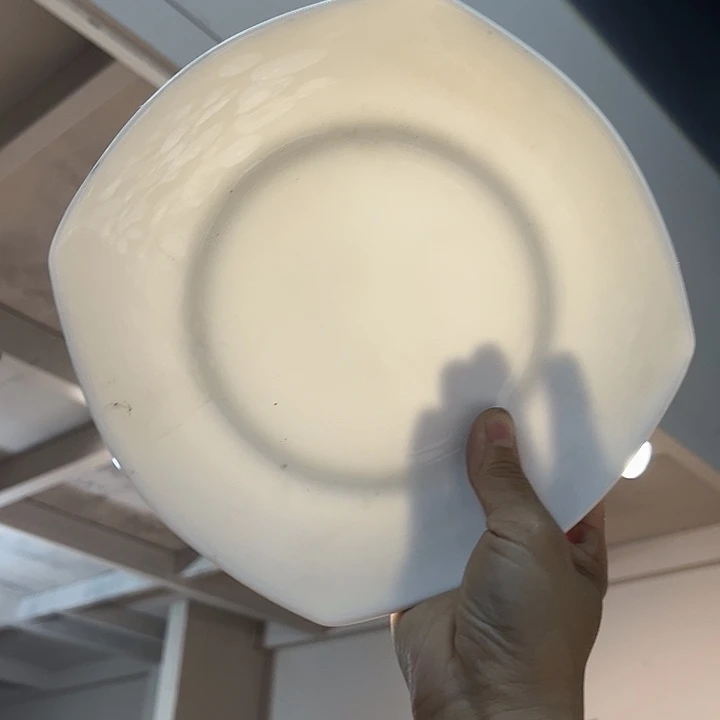 国营尾货骨瓷方汤盘一对
