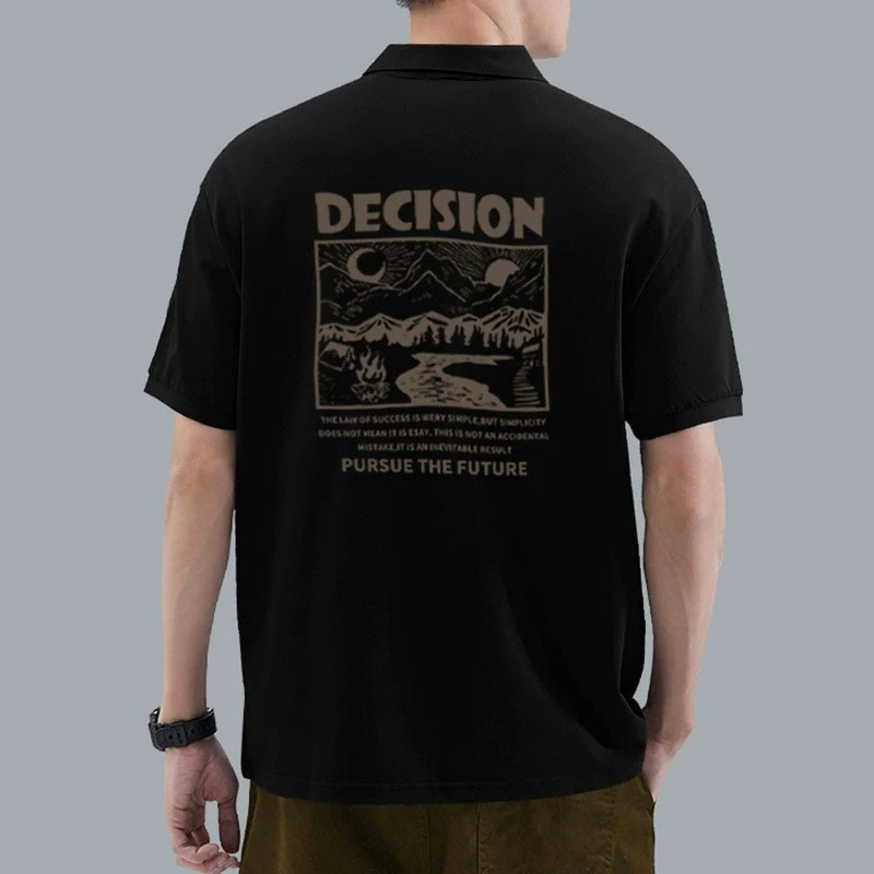 夏季新款Polo衫男山系风短袖男潮流高端夏季男士宽松休闲日常半袖