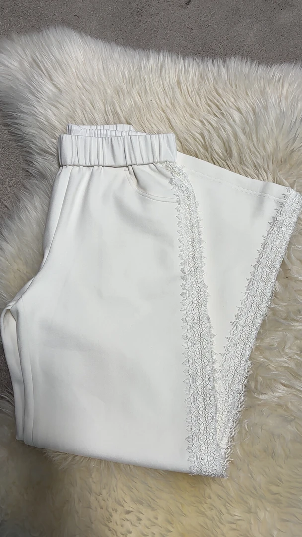 私人订制款春夏花边直筒裤休闲裤