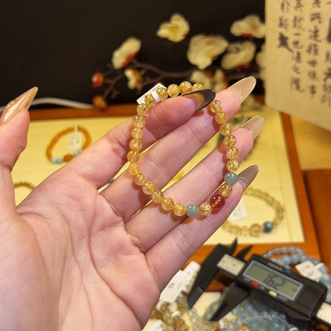 水晶手链银S925镶嵌-金2603