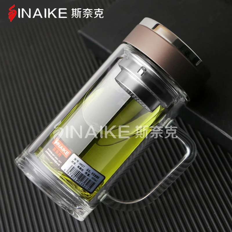 斯奈克把手办公杯400毫升大容量商务男士办公茶杯大口径水杯加厚