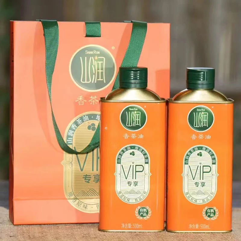 山润香茶油500ml*2罐(VⅠP专享)茶籽油有机茶油湖南纯茶油