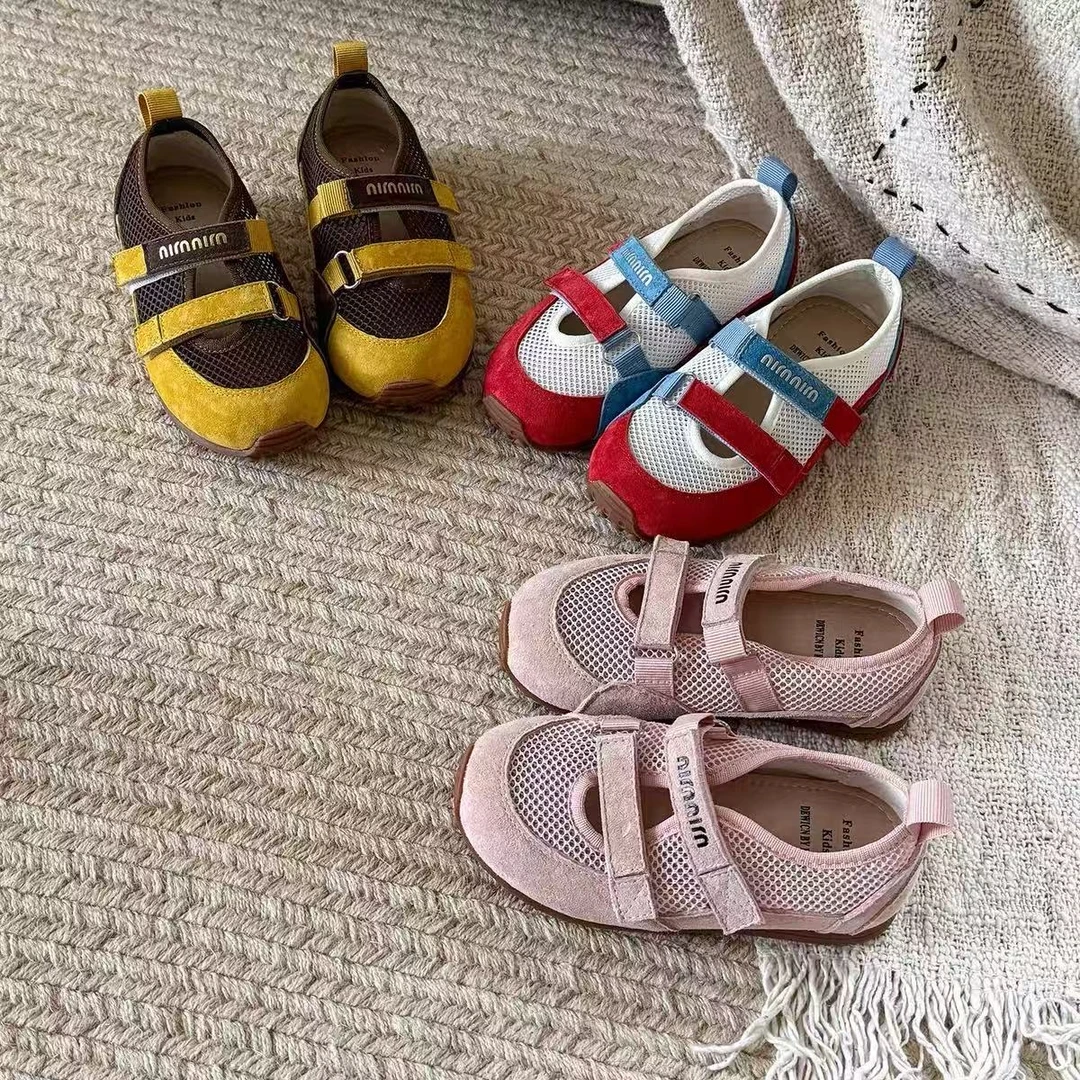 韩版女童运动鞋2025夏季新款儿童镂空透气芭蕾风德训鞋中大童网鞋