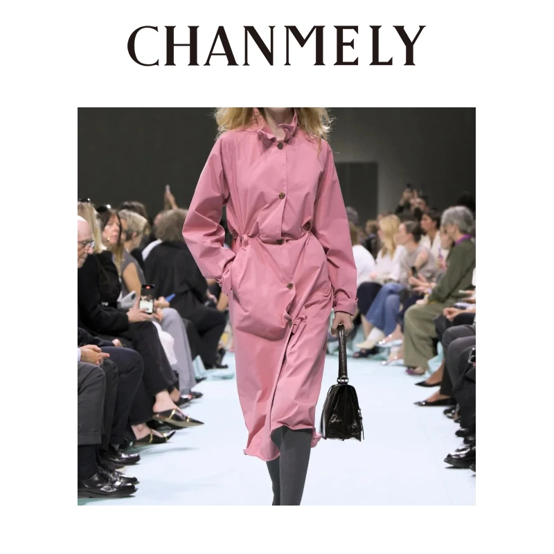【CHANMITY】25/ss高定秀款铝丝塑形时髦酷飒风衣外套0241703