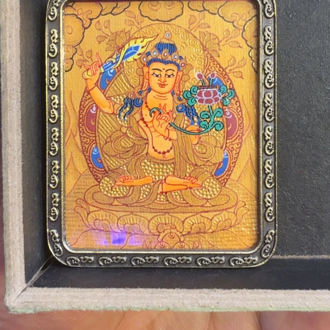 吊坠文殊金唐风格纯手绘假一罚十