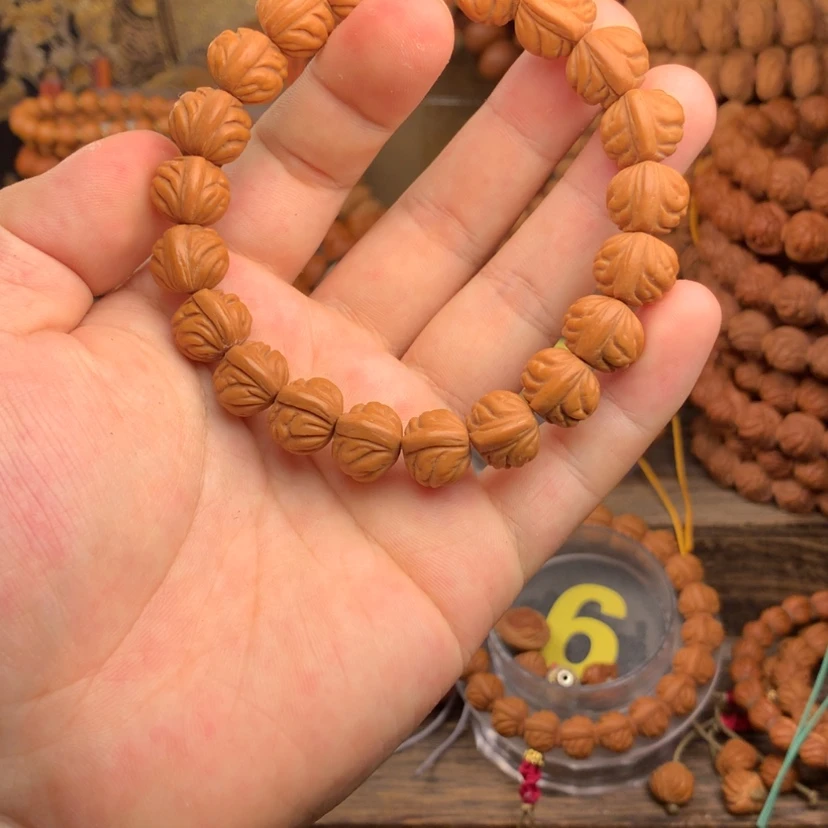 【闪购商品】桃核手串14金豆 龙纹桃核