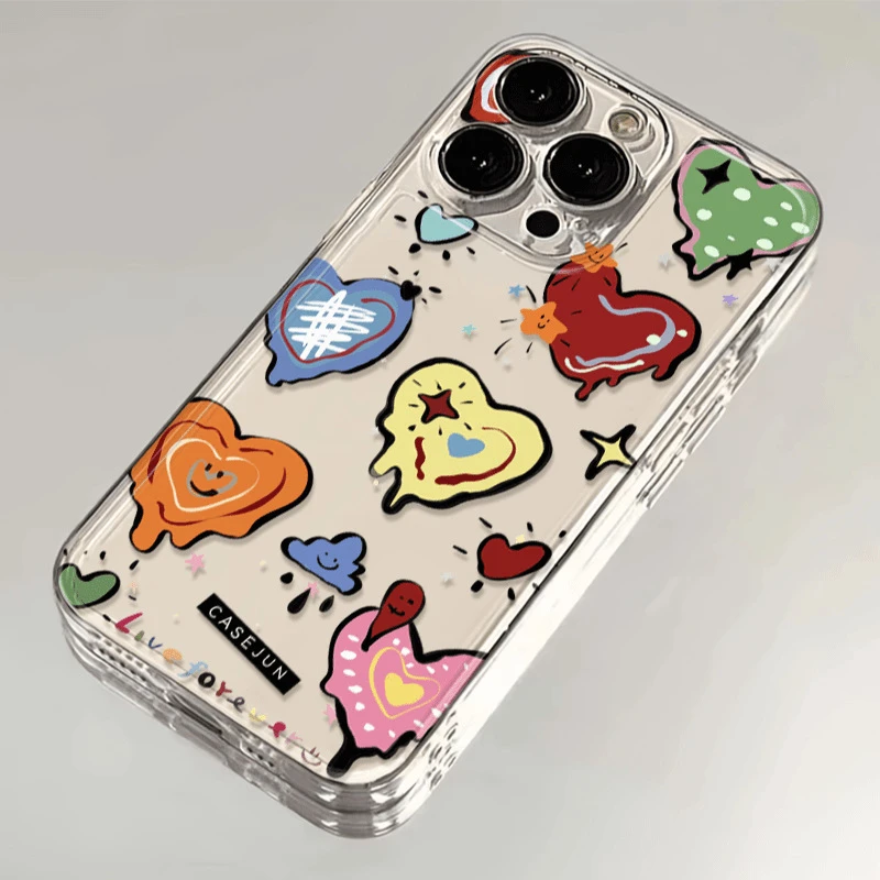 融化爱心适用16PROMAX手机壳iPhone15新款14/13/12透明软