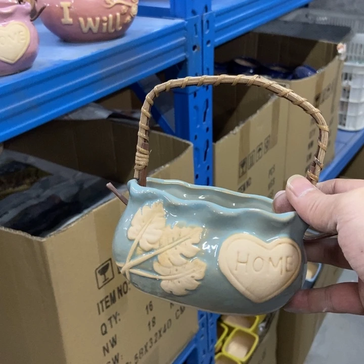 陶瓷花盆单场满9.9发12*8*7