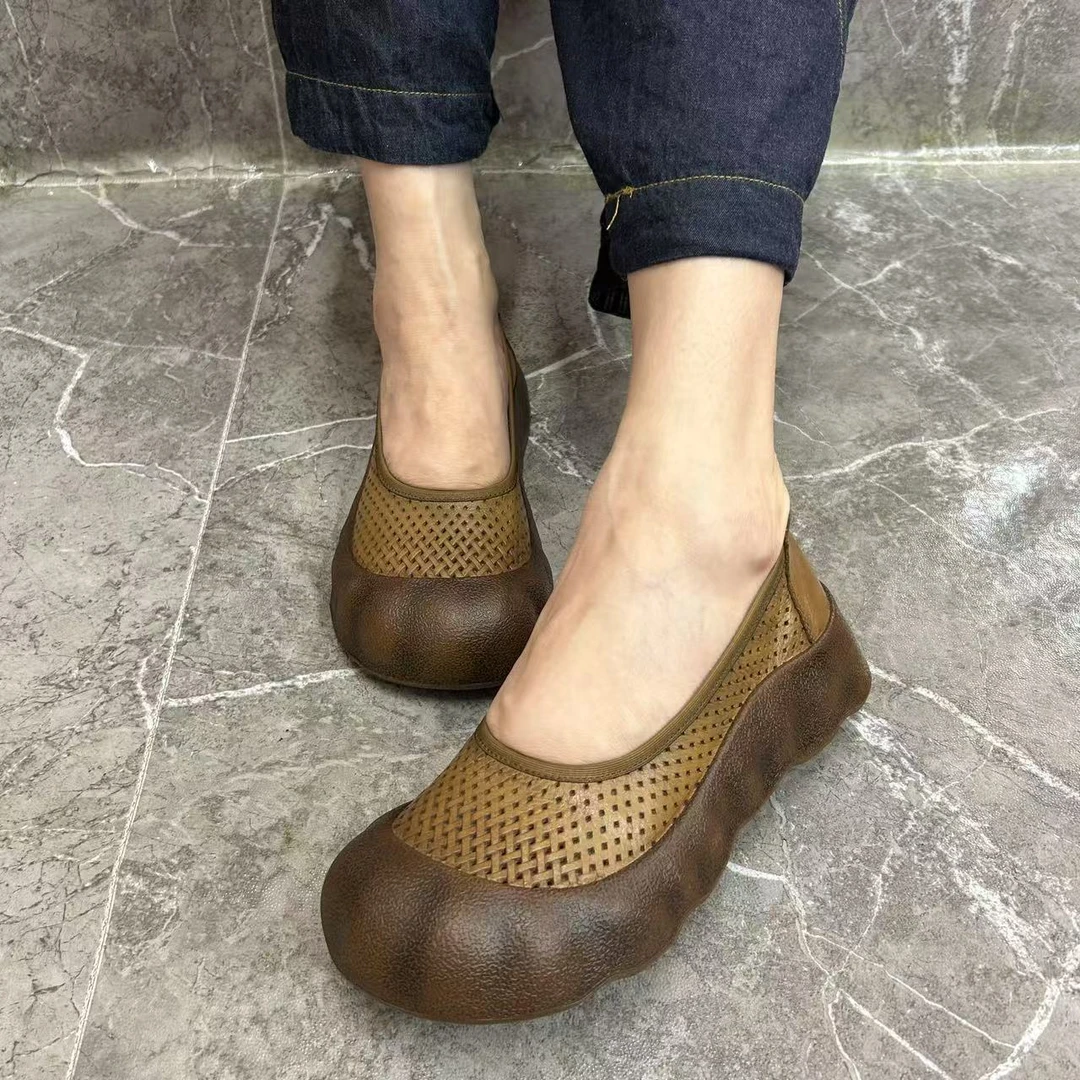 新款复古风柔软舒适百搭休闲女鞋25805