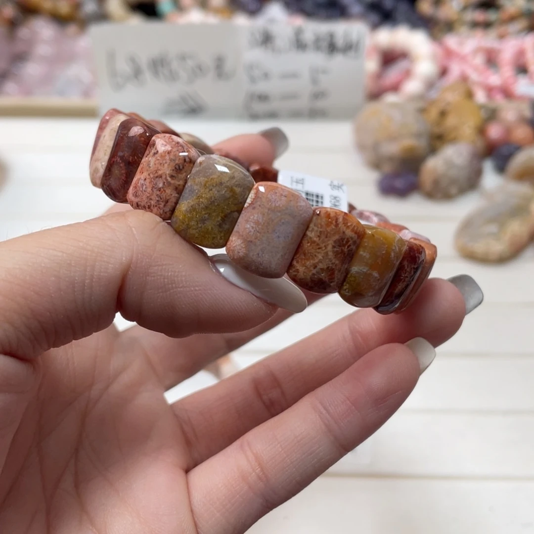 未镶嵌手链硅化玉莎****～051