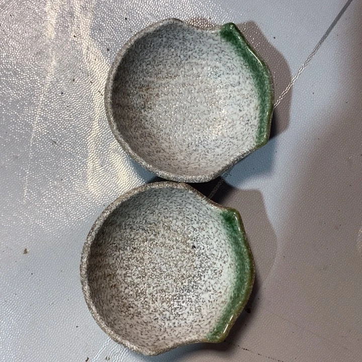瓷片五厂雪花釉贝壳醋碟两个
