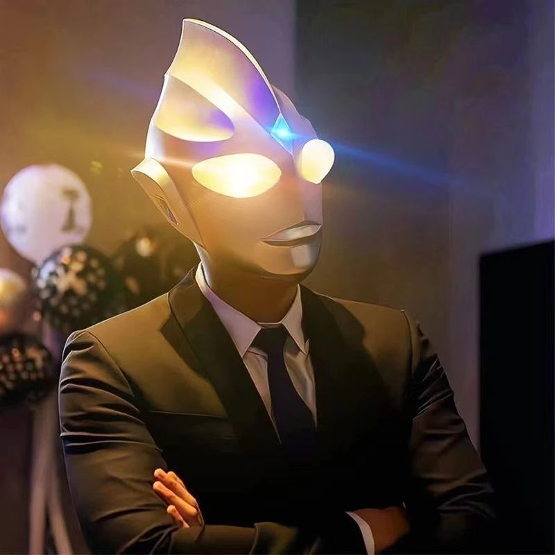 迪迦奥特曼头套可发光头盔cos可穿戴真人仿真触控触摸面具学生版