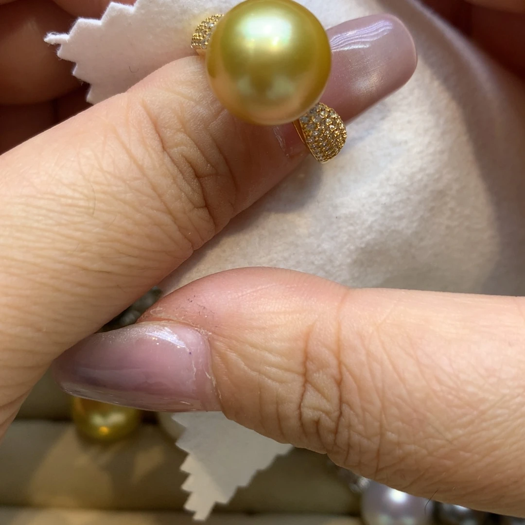 银S925镶嵌戒指海水珍珠