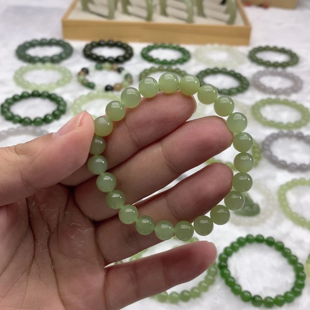 和田玉未镶嵌手串（冰晴水8）