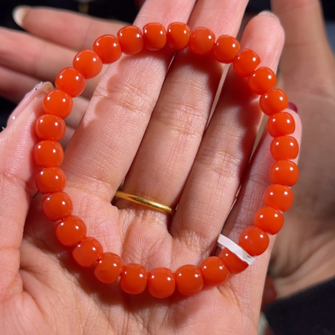 南红玛瑙未镶嵌老形单圈7mm