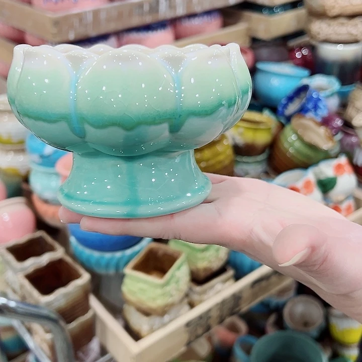 有孔，凑单福利满10元发货陶瓷多肉花盆！