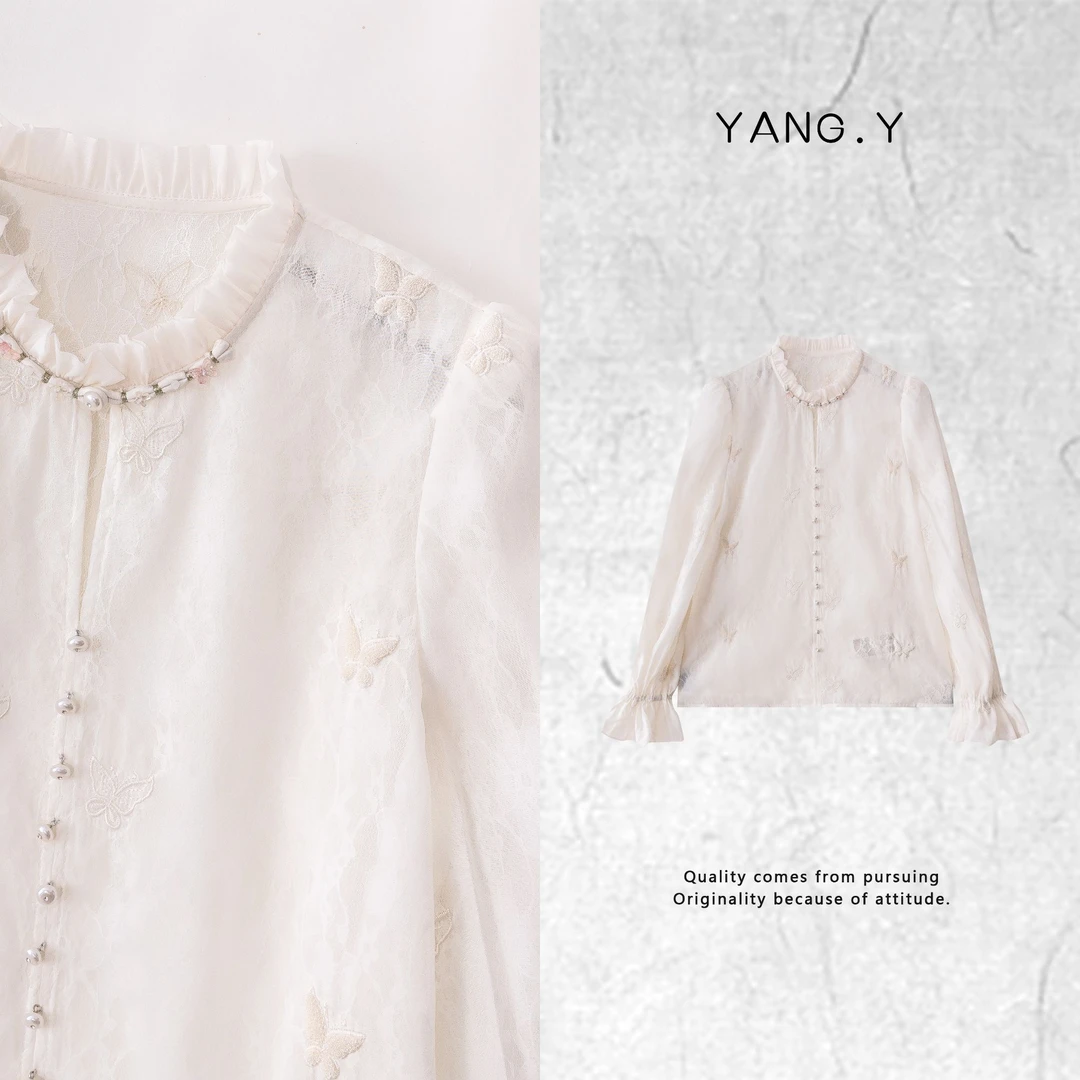 YANG.Y- 深圳原创新中式女装2025春款双层上衣50079