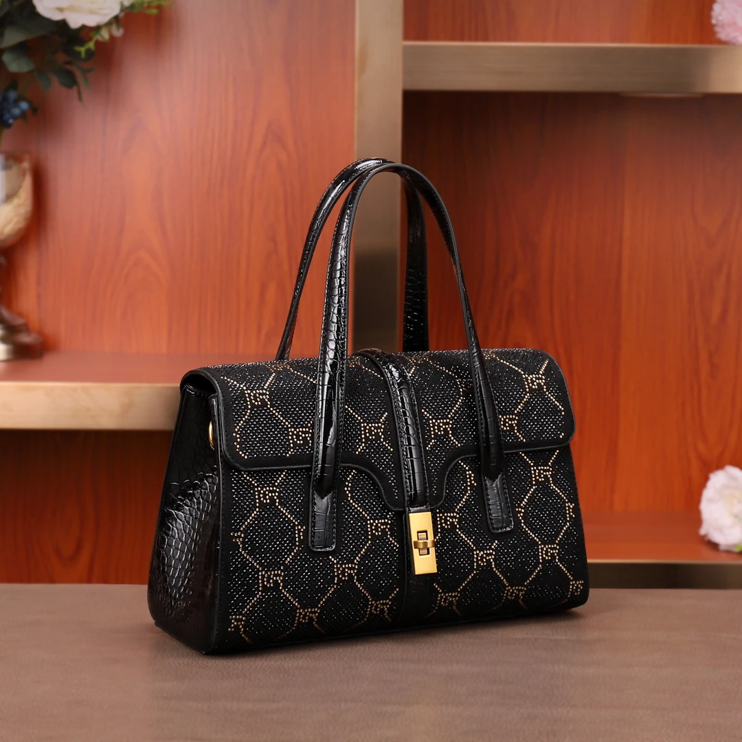 时尚新款大容量多格层多拉链手拎斜挎女包M8217-1 J1