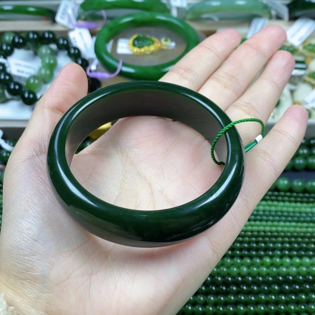 和田玉（碧玉）手镯未镶嵌59-60